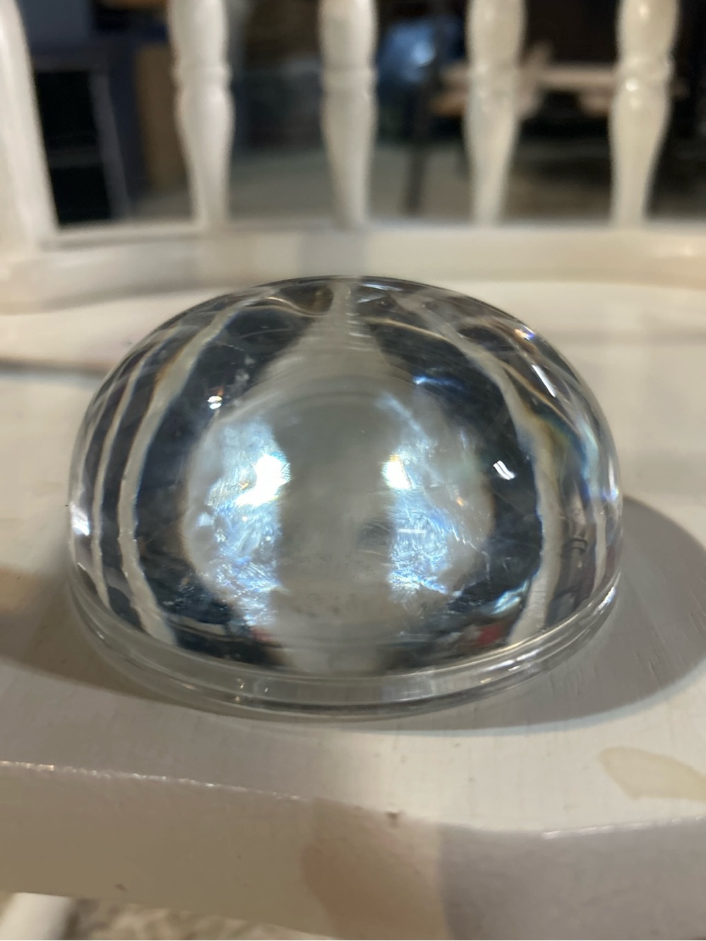 Clear Glass Dome Photo Paperweight Desk Display Photo Holder 3.5” Round